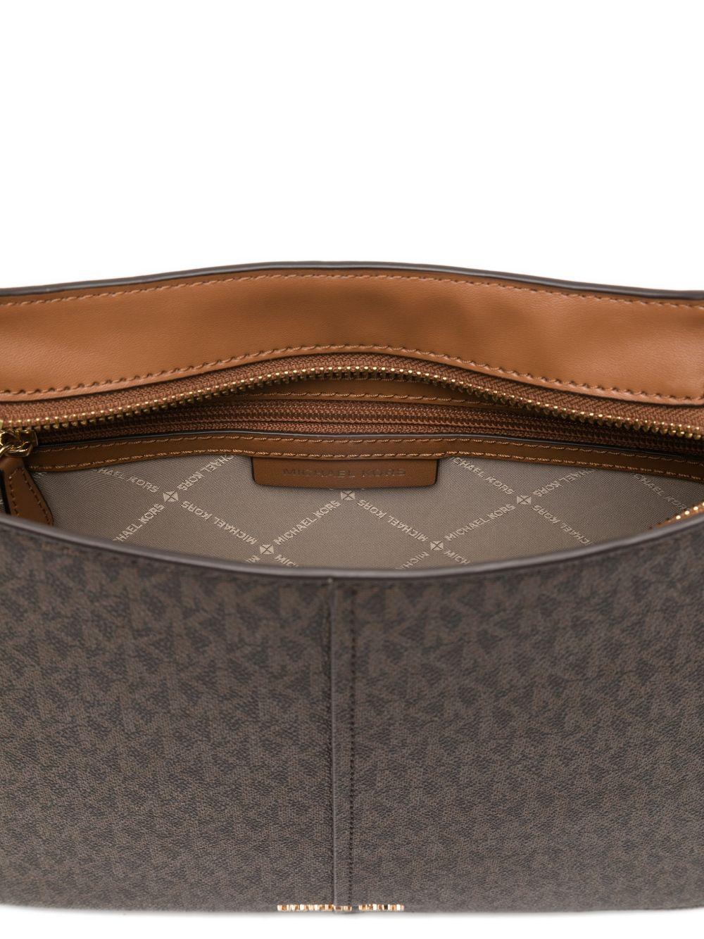 MICHAEL KORS Borsa a spalla 'Alice' marrone con logo all-over
