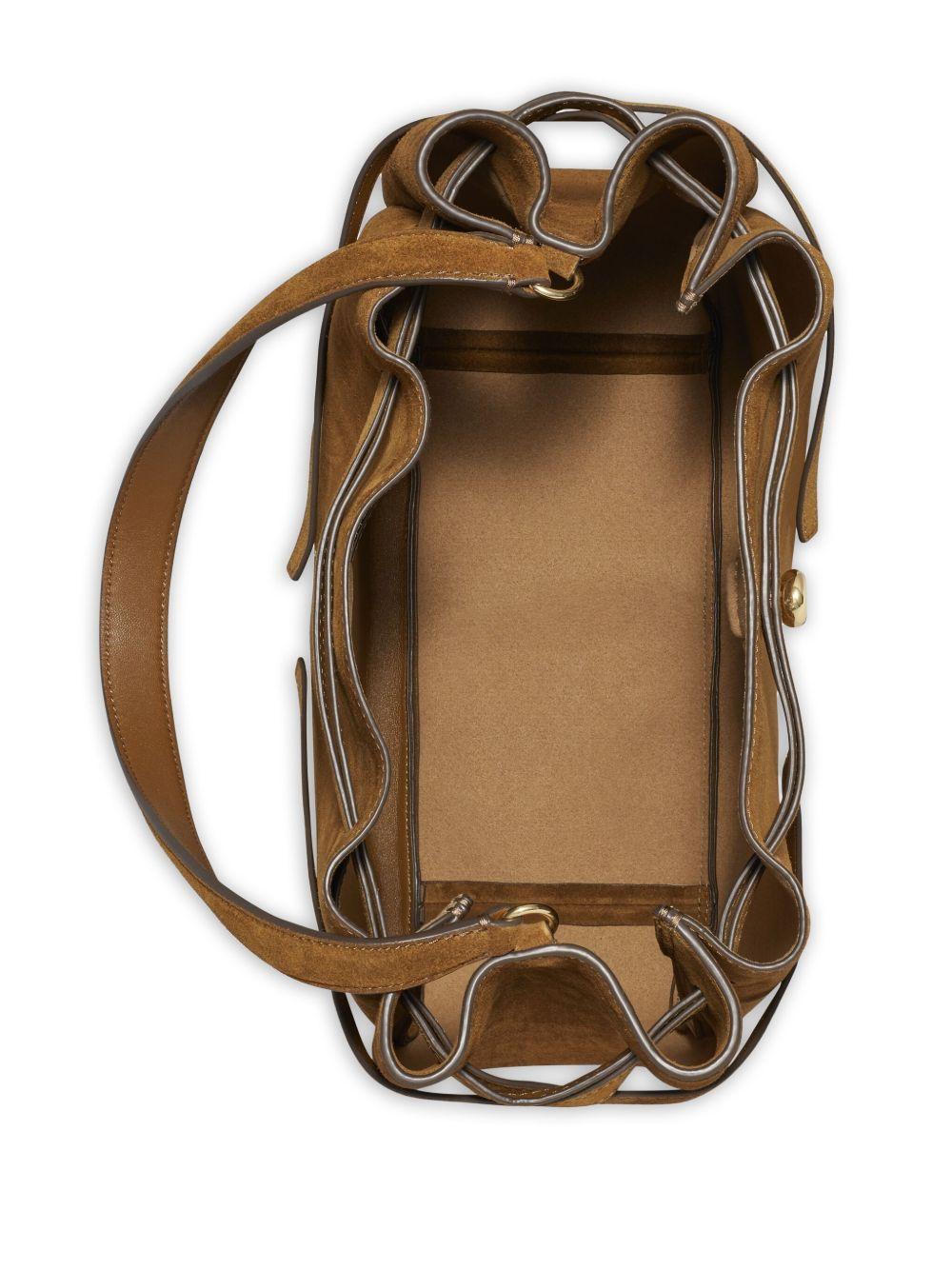 TORY BURCH Borsa a secchiello 'Romy' in pelle scamosciata