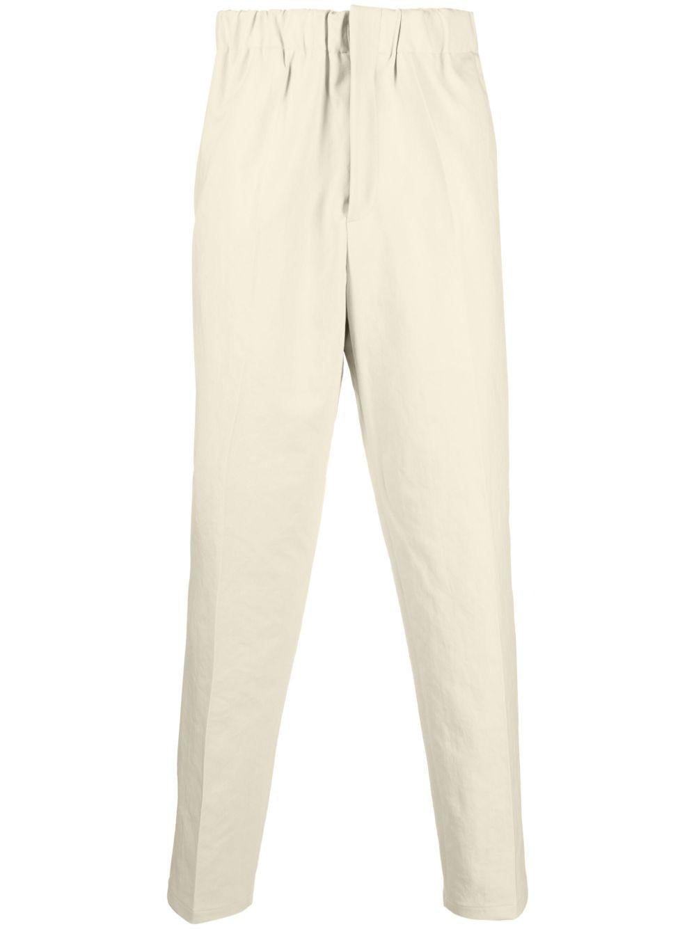 JIL SANDER Pantaloni beige con vita elasticizzata