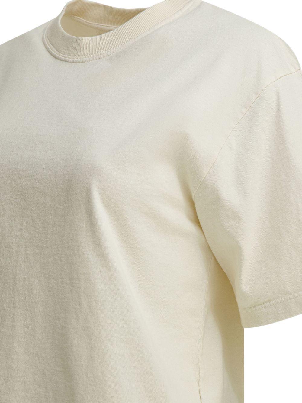 GOLDEN GOOSE T-shirt in cotone bianco con logo sul retro