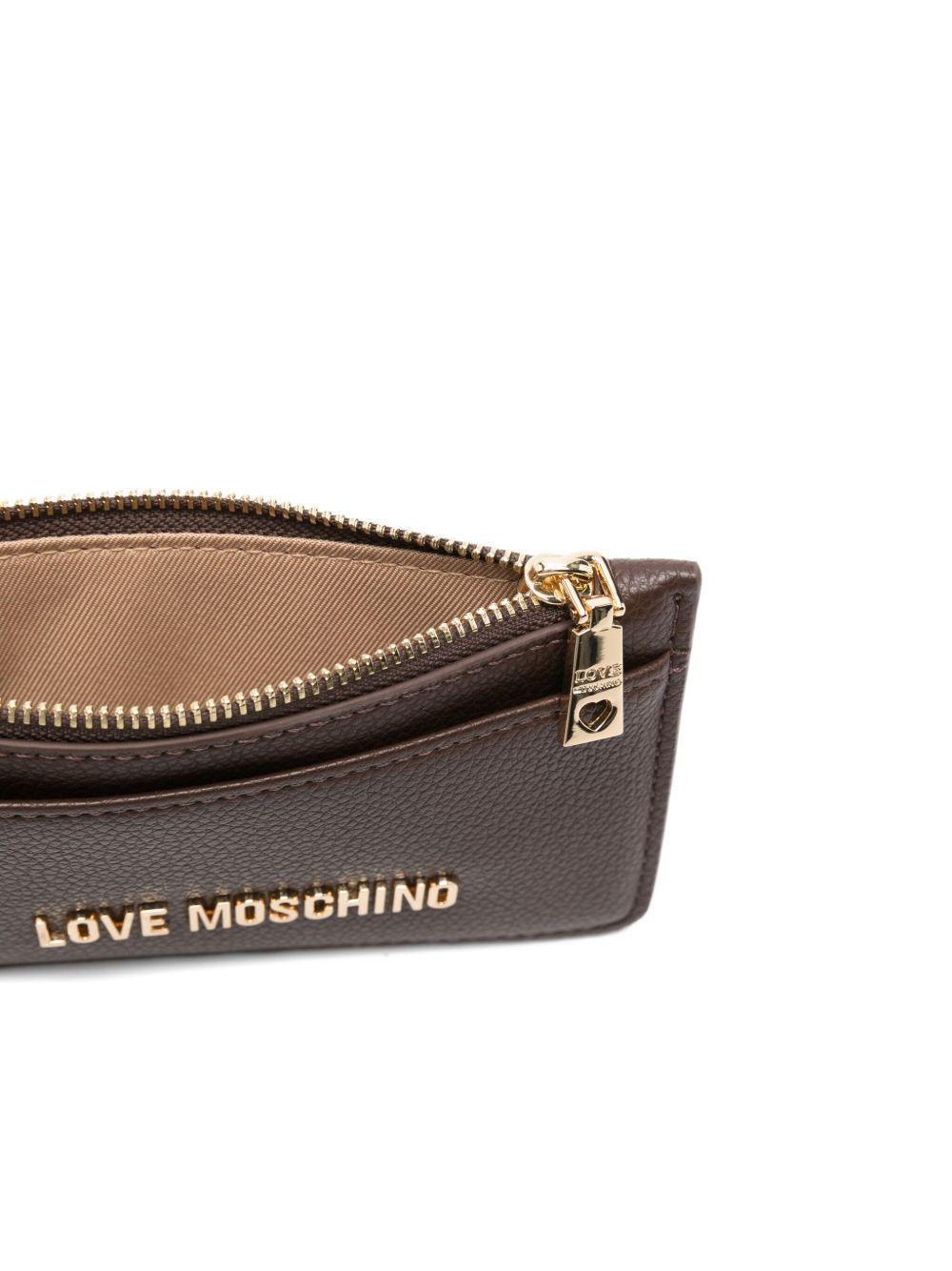 LOVE MOSCHINO Portafoglio marrone con logo oro