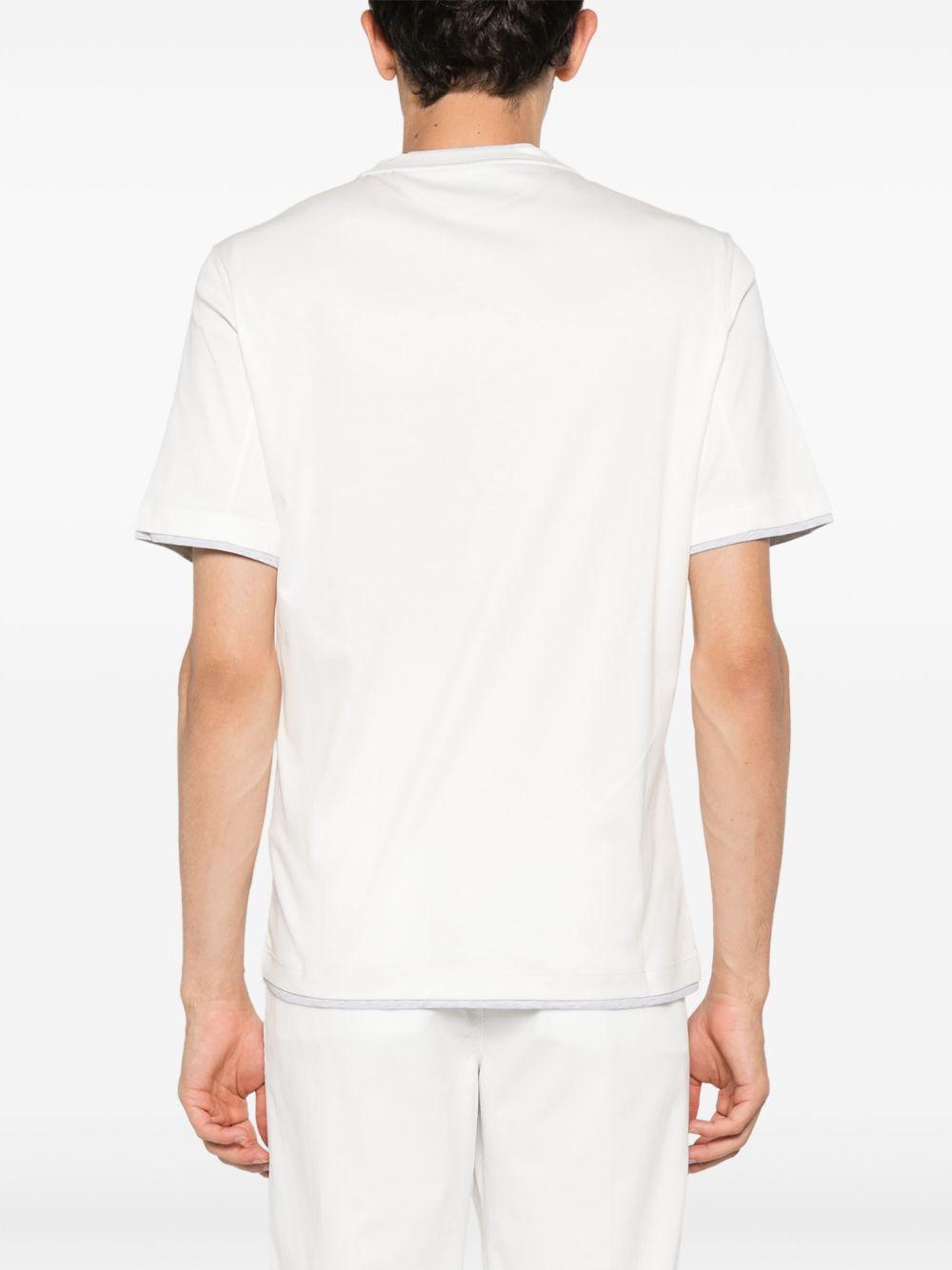 BRUNELLO CUCINELLI T-shirt girocollo in cotone bianco