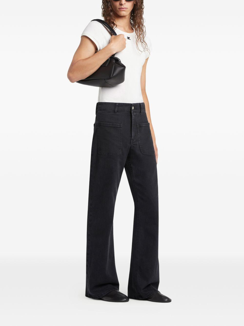 COURREGES Borsa a spalla in pelle nera