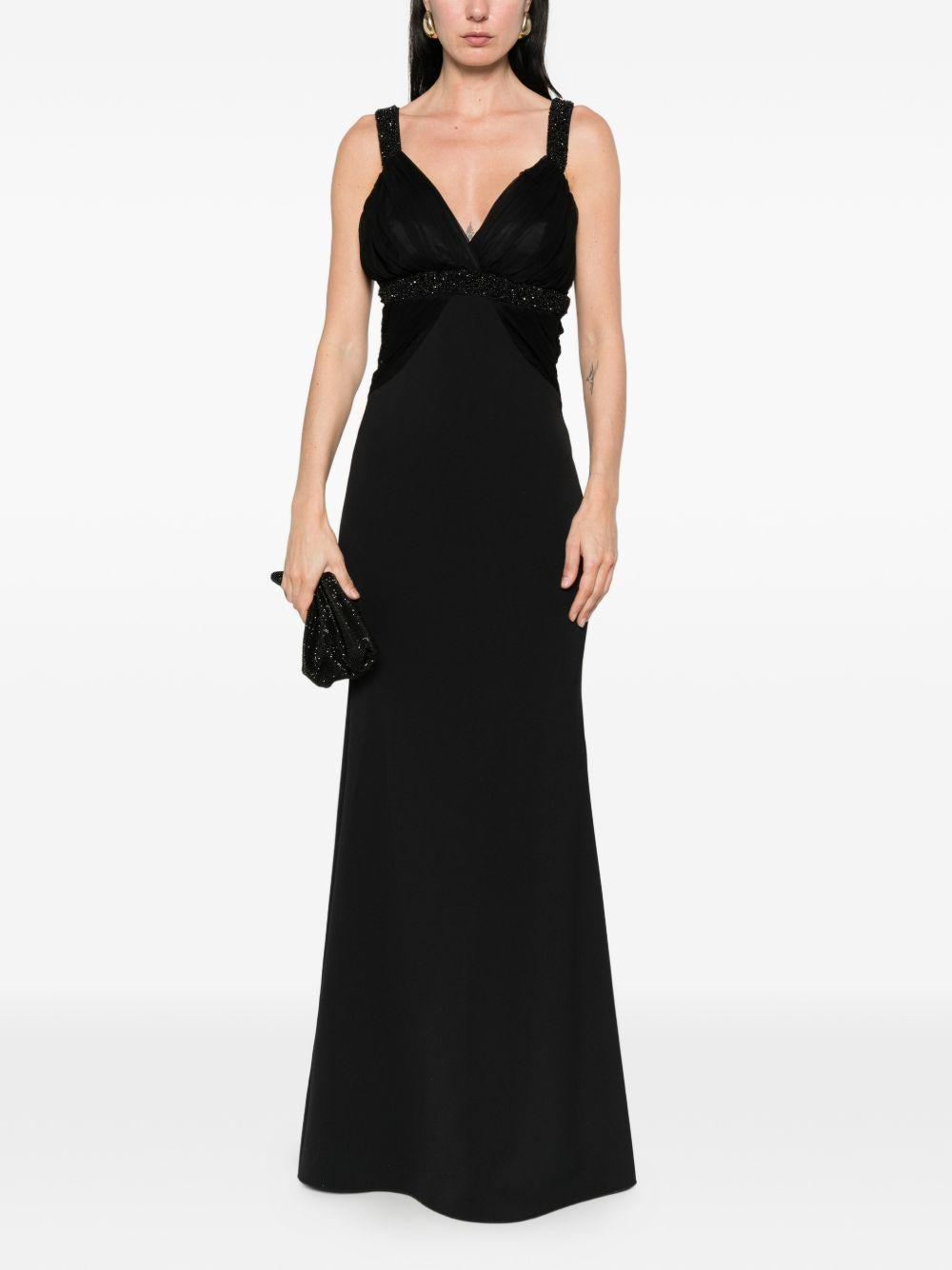 PRONOVIAS Abito elegante con strass neri nero