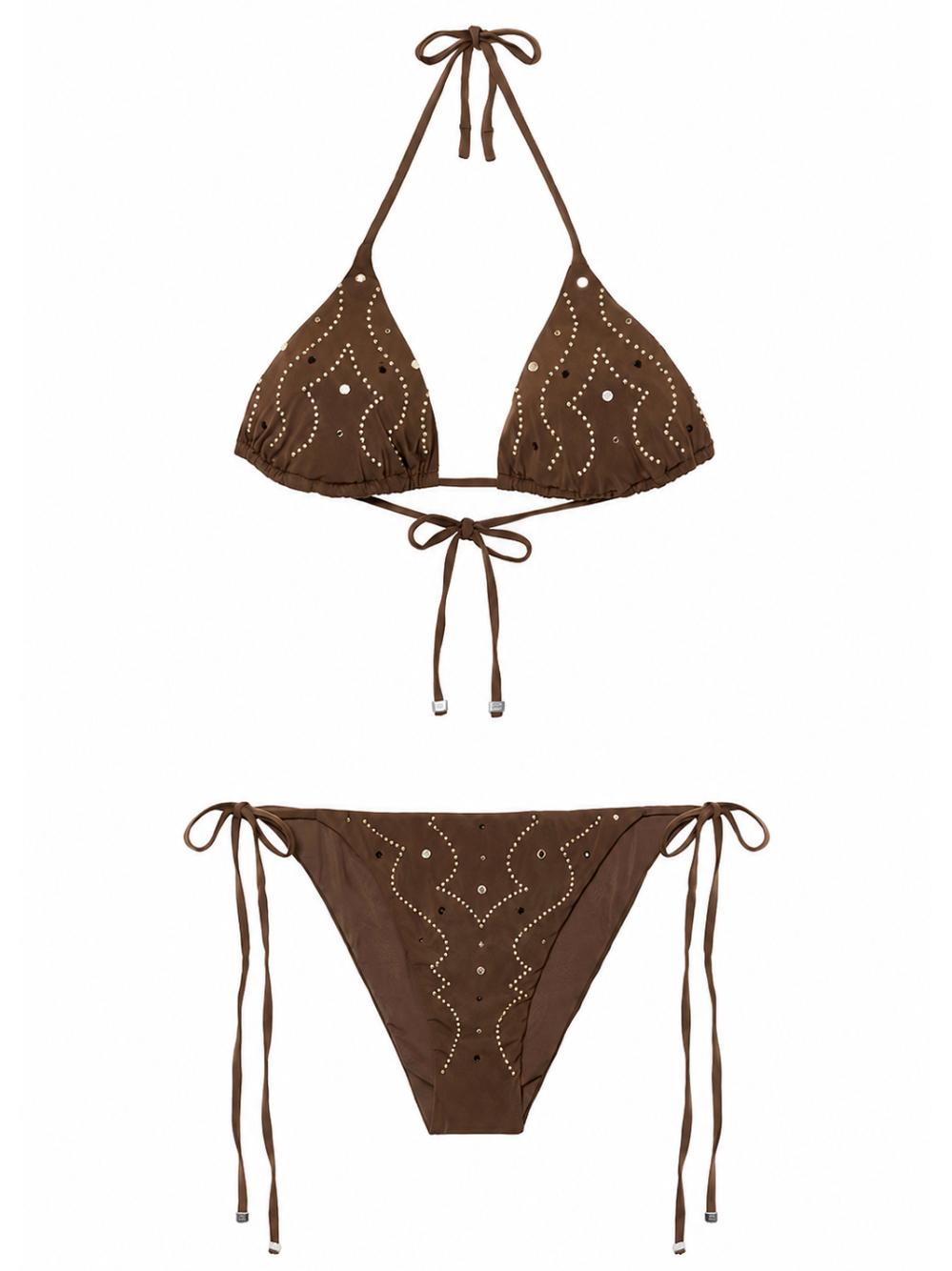 VENUJA Bikini con dettagli western marrone