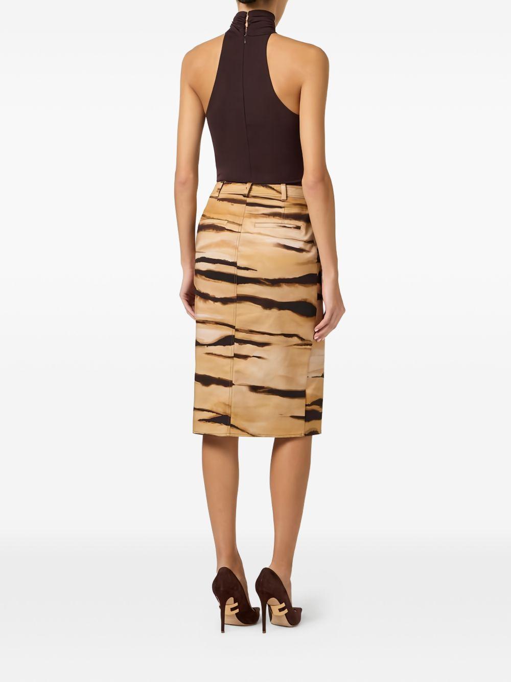 ELISABETTA FRANCHI Gonna modi con stampa grafica con tasche