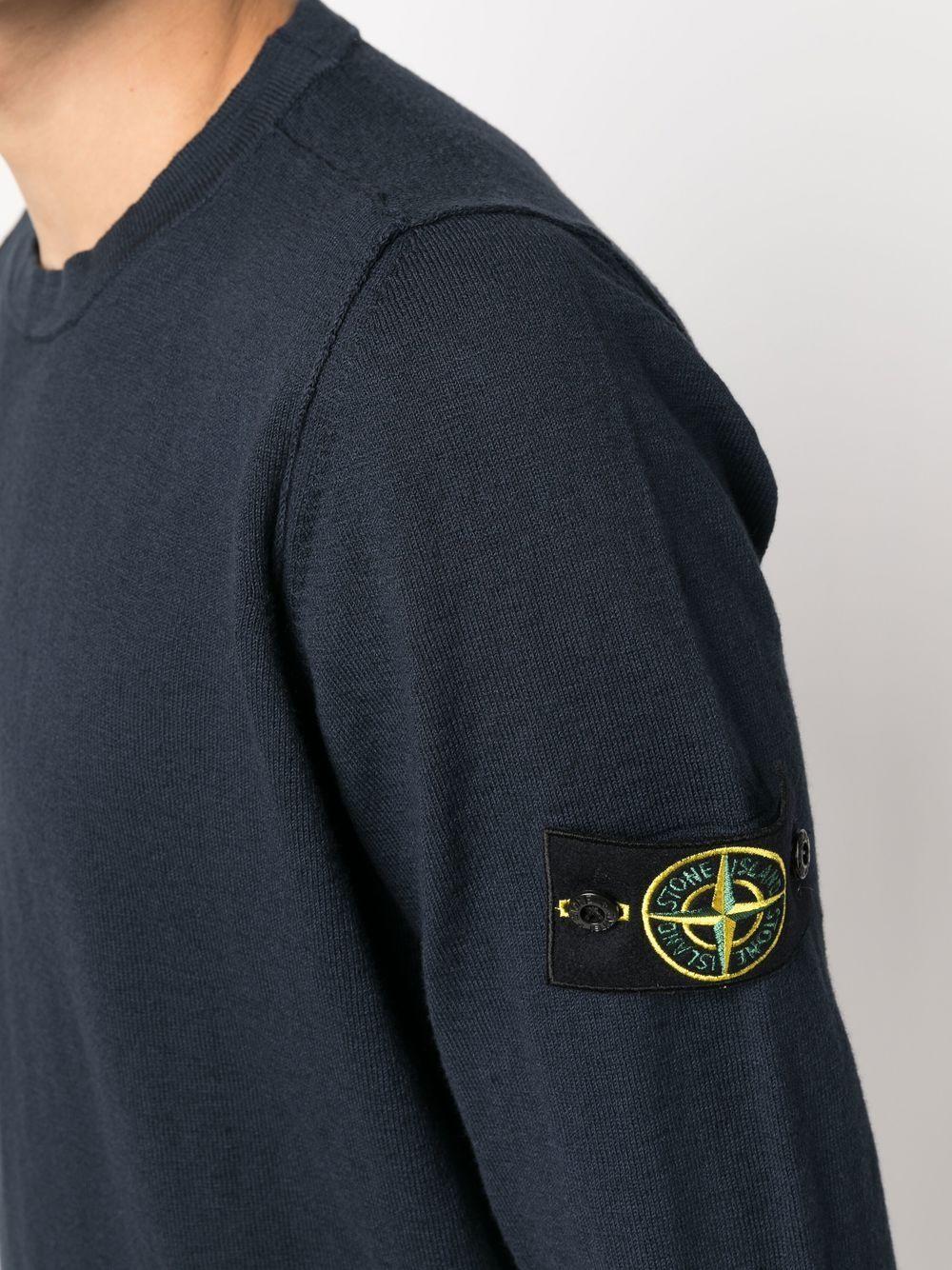 STONE ISLAND Maglia girocollo blu navy