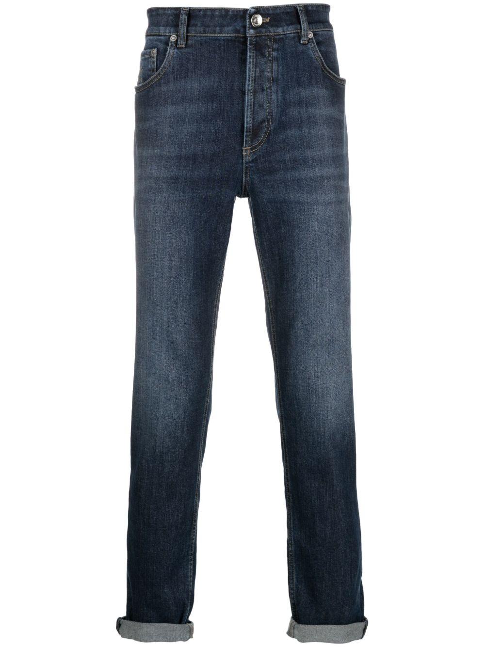 BRUNELLO CUCINELLI Jeans in denim di cotone blu