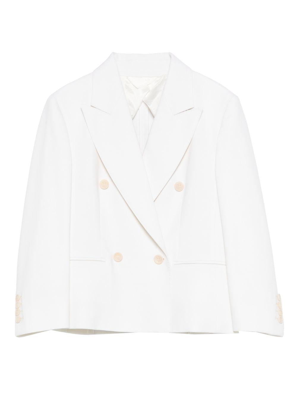 MAX MARA Blazer Dorico doppiopetto in lana bianca