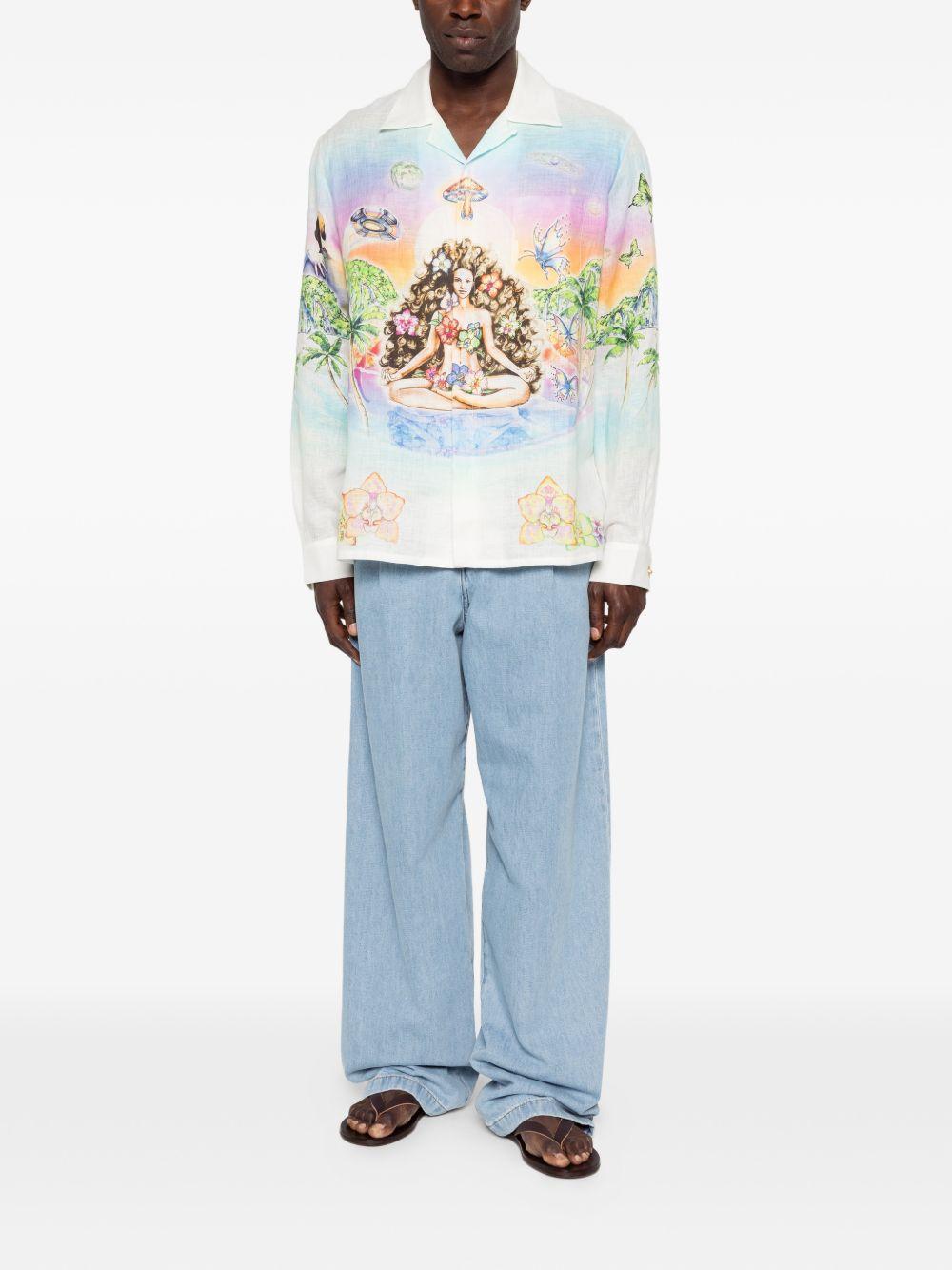 CASABLANCA Camicia in seta con stampa multicolore