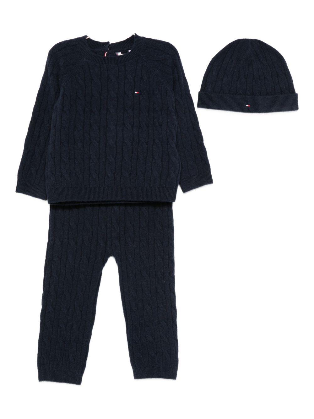 TOMMY HILFIGER Set da neonato in maglia a trecce