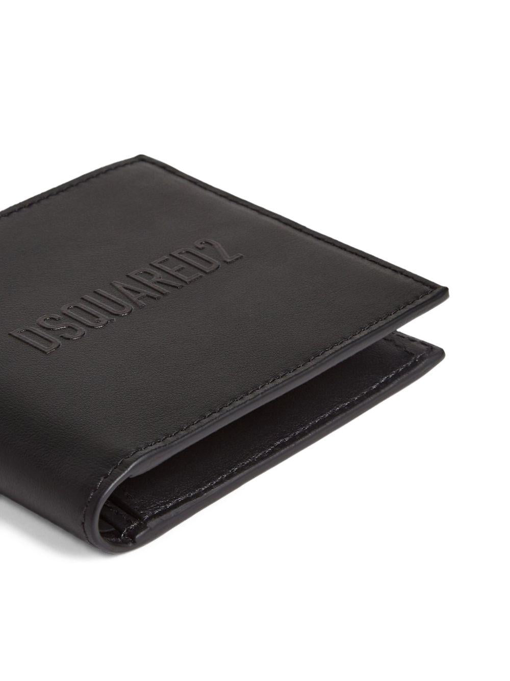 DSQUARED2 Portafoglio bi-fold nero con logo