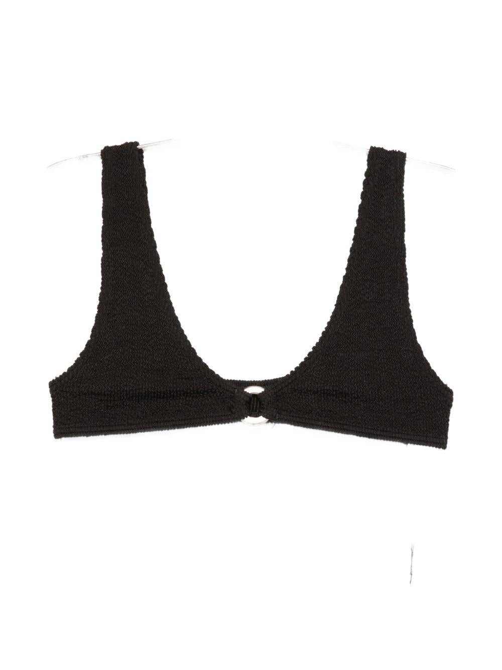 BOND EYE Top bikini Scout in spugna increspata nera