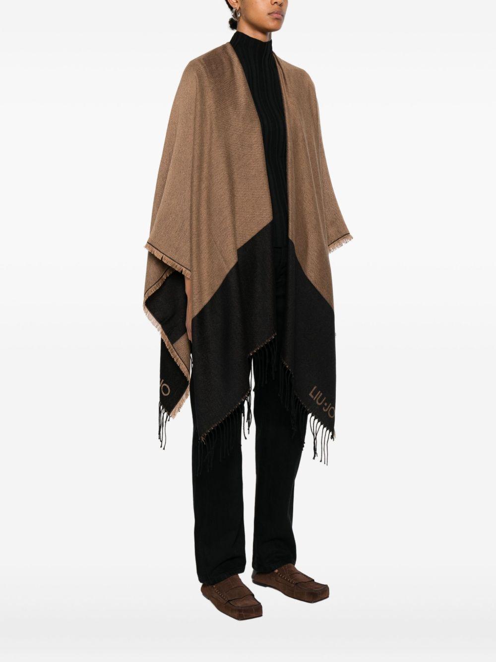 LIUJO Poncho con logo e frange