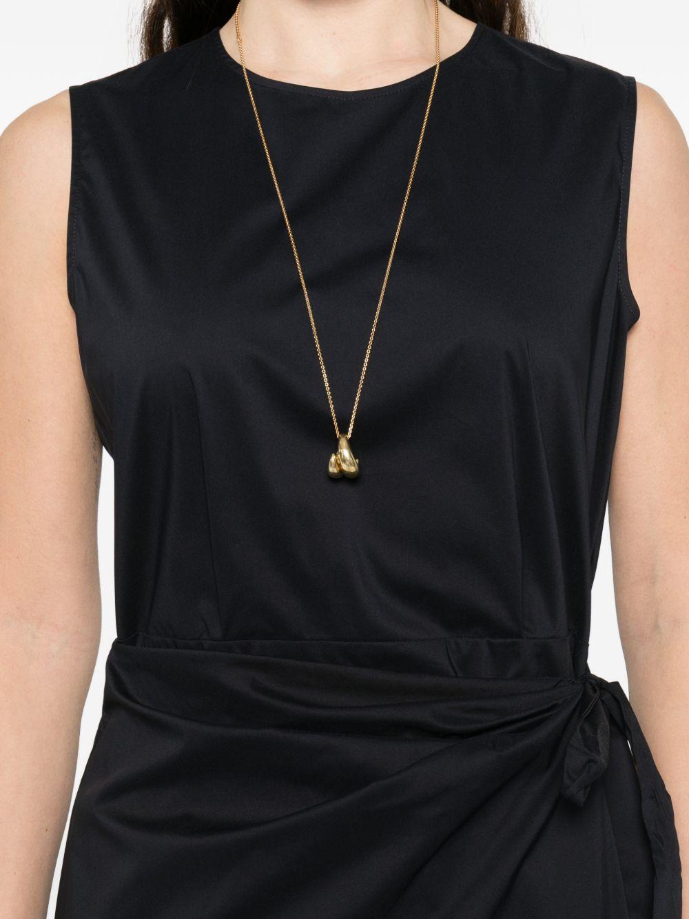 ASPESI Abito midi con drappeggio in cotone blu