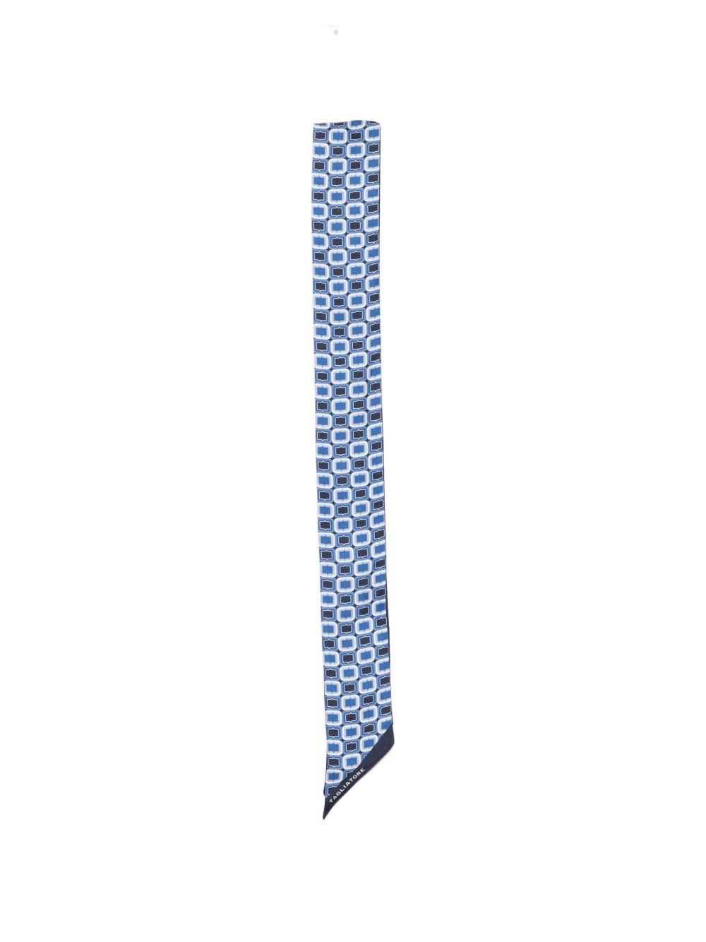 TAGLIATORE Sciarpa foulard Navy con design grafico geometrico blu