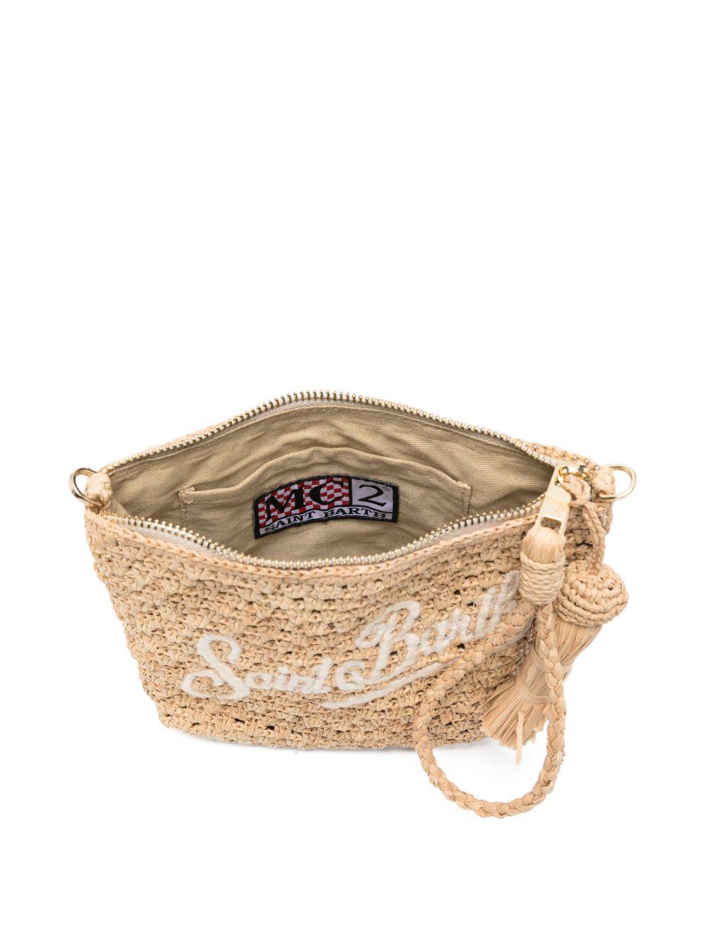 MC2 SAINT BARTH Pochette Raffia Pouch in rafia beige