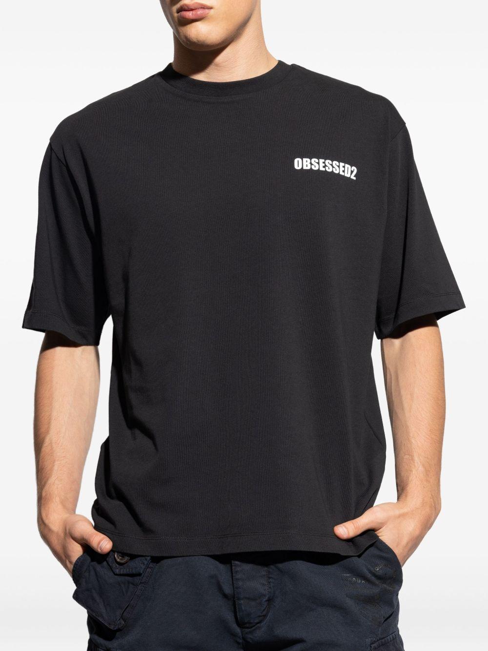 DSQUARED2 T-shirt nera con stampa