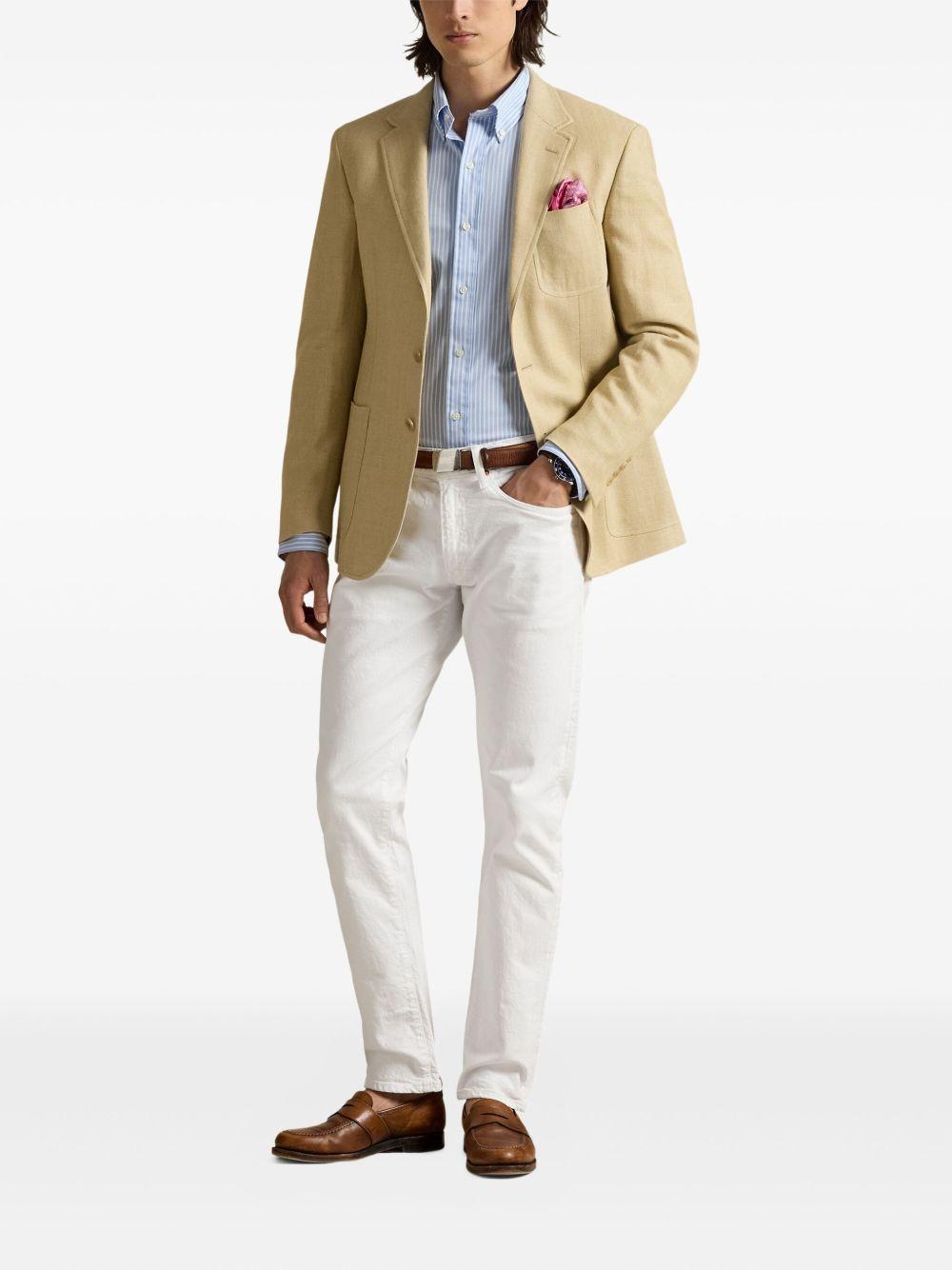 POLO RALPH LAUREN Camicia a righe celeste e bianco con logo