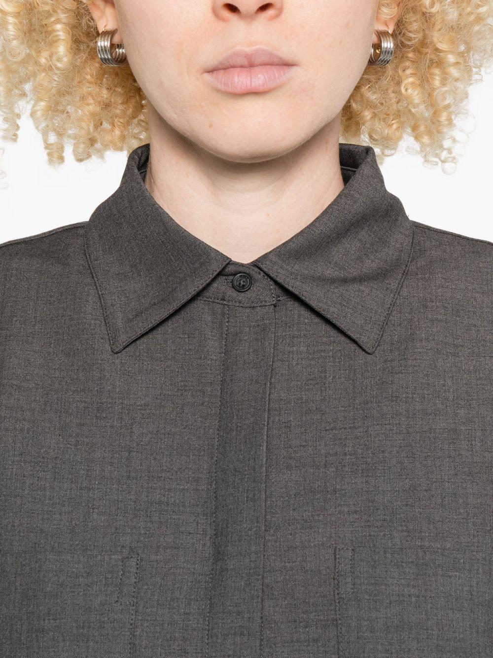 YERSE Camicia Saigon in misto lana grigio