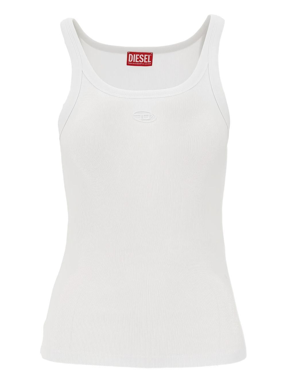 DIESEL Top in cotone elasticizzato bianco