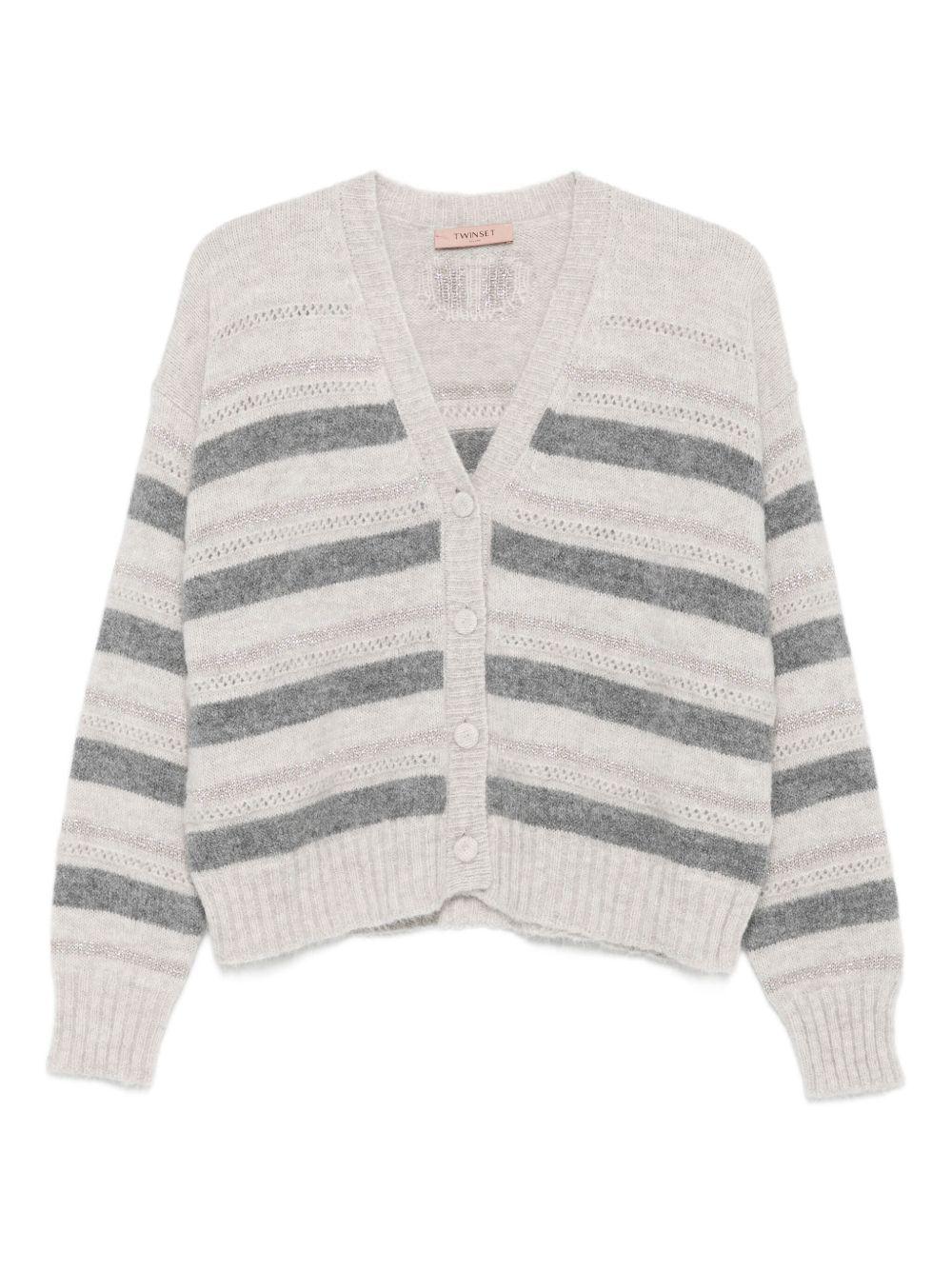 TWINSET Cardigan a righe con bottoni