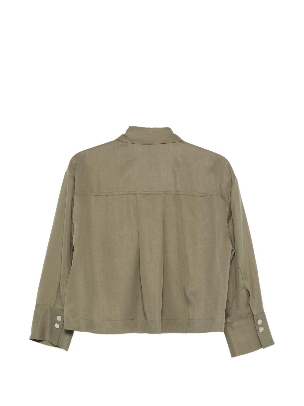 LIUJO Camcia verde oliva corta in vita con tasche