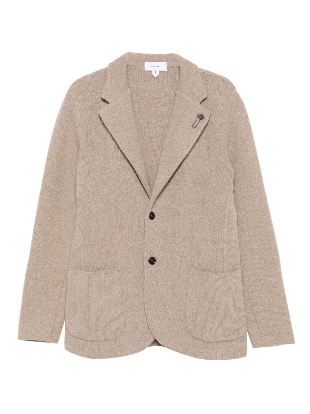 LARDINI Blazer monopetto beige in cashmere