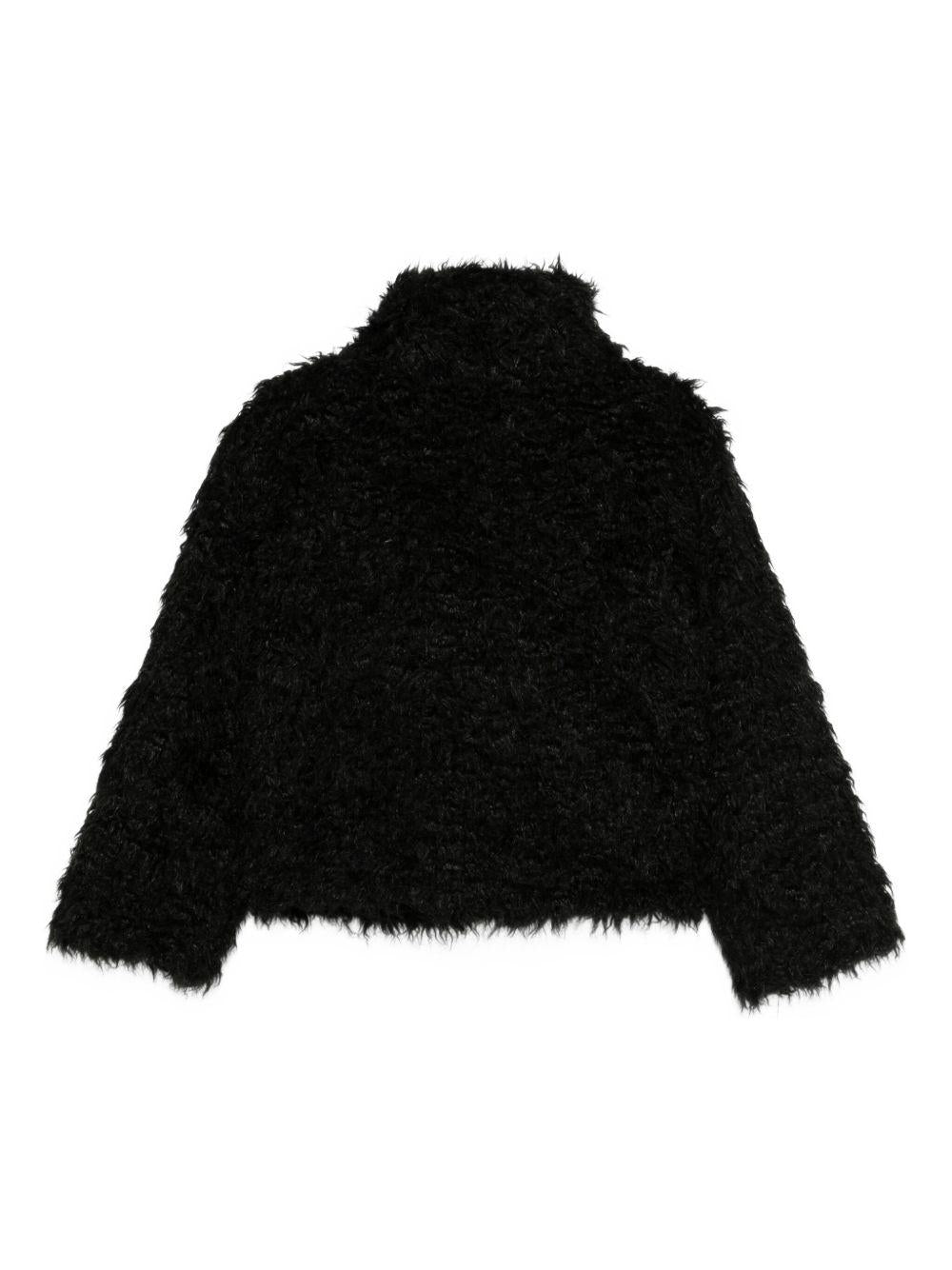 SEMICOUTURE Pelliccia 'Delicia' nera con zip