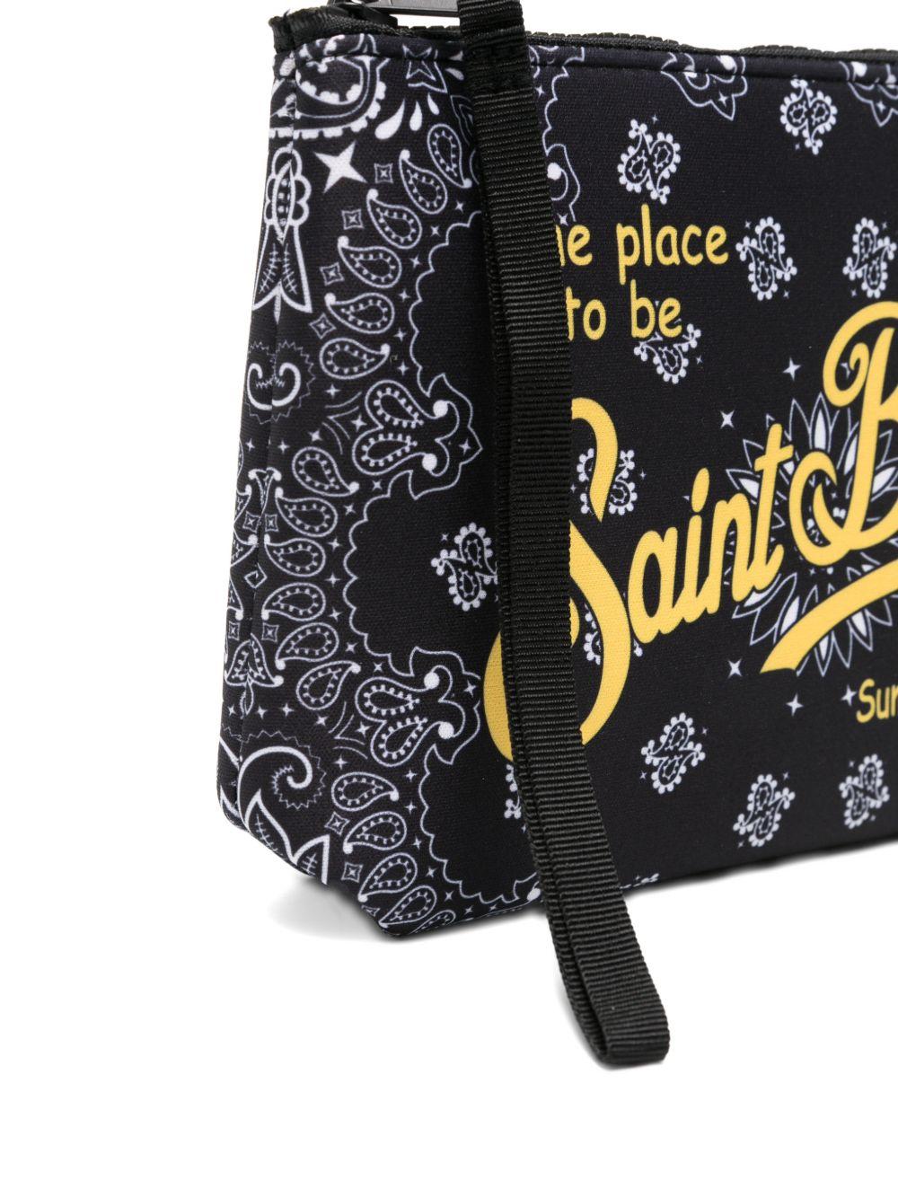 MC2 SAINT BARTH Pochette Aline blu notte con stampa paisley