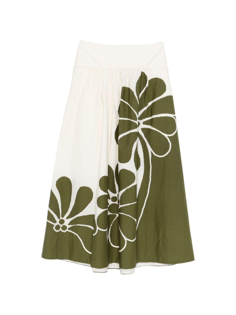 FARM RIO Gonna midi Palermo in cotone con stampa floreale