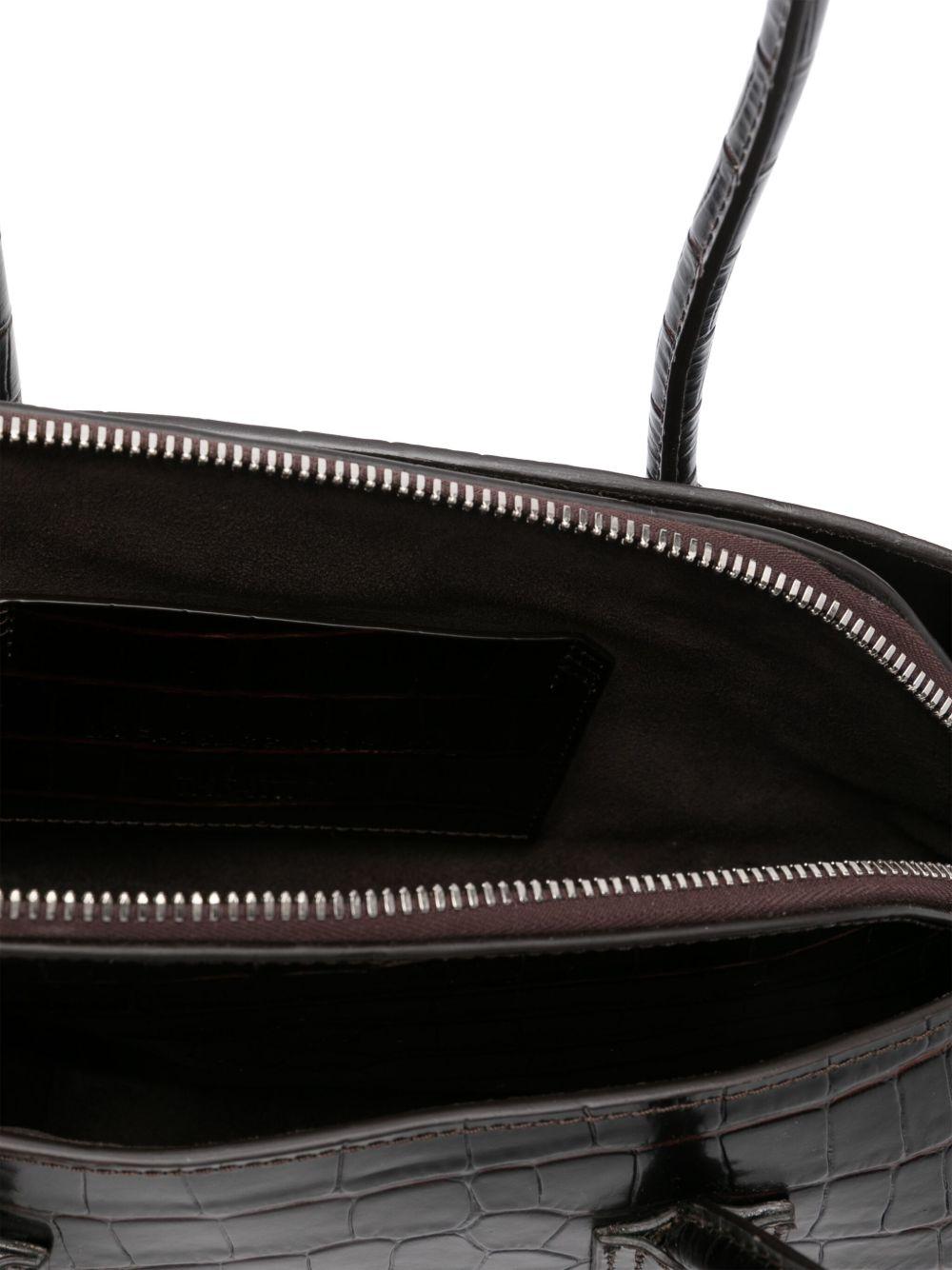 THE ATTICO Borsa a spalla La Passeggiata Small in pelle marrone cocco