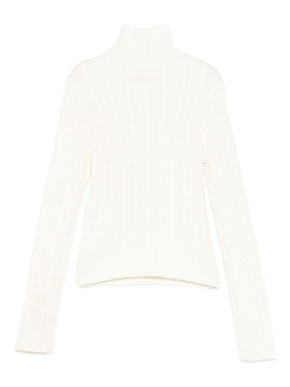 LIUJO Maglione bianco in maglia a trecce