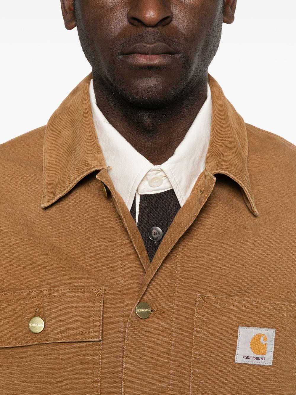 CARHARTT WIP Giacca-camicia Michigan marrone con tasche patch