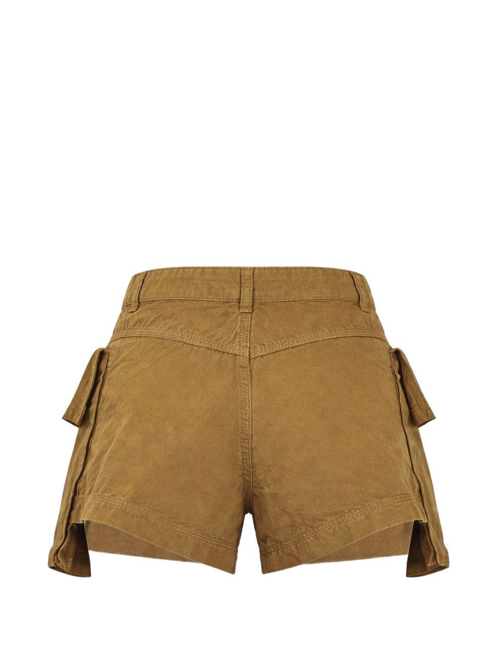 PINKO Shorts Campobasso in cotone marrone con tasche