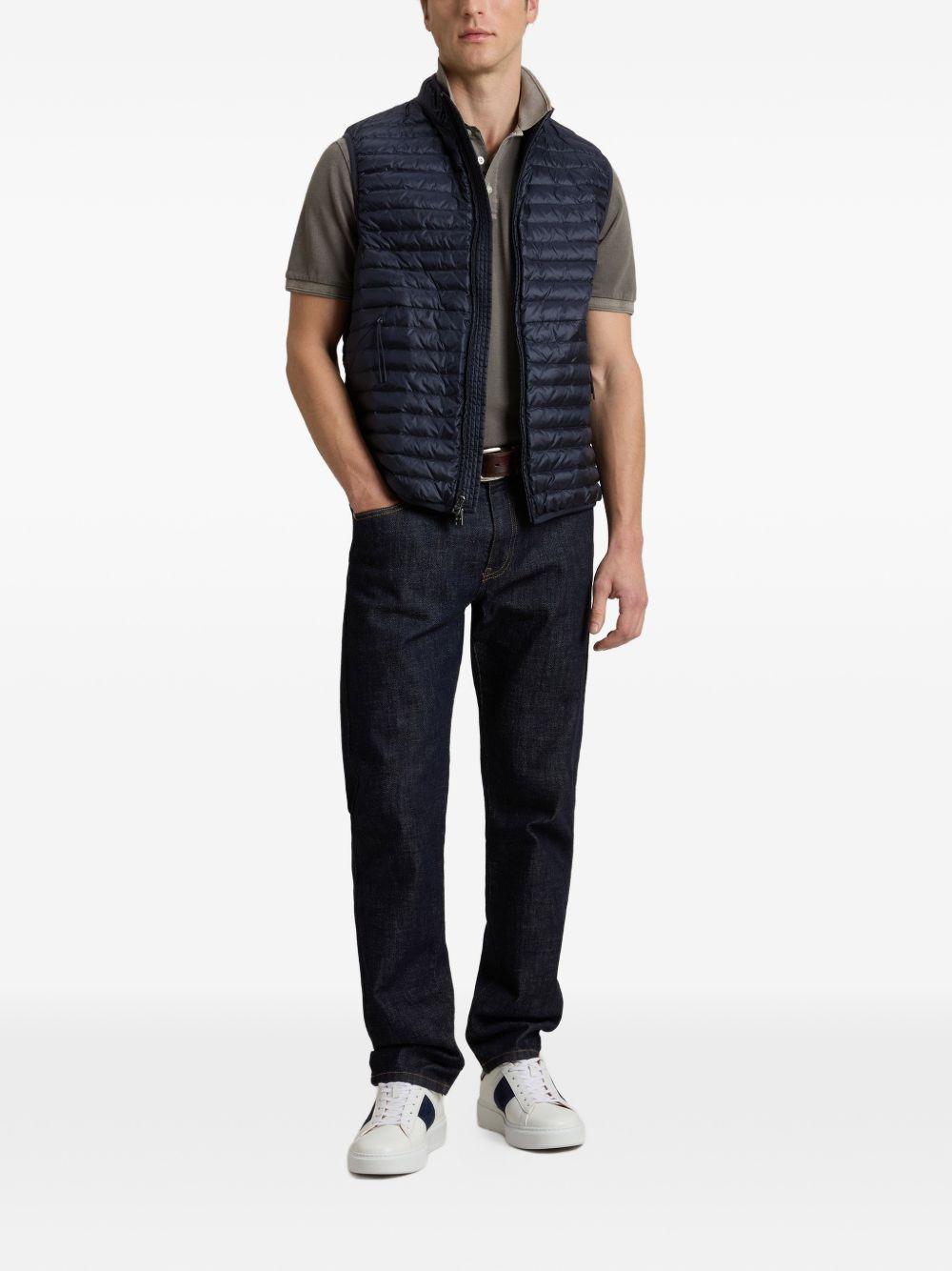 WOOLRICH Gilet trapuntato blu con zip