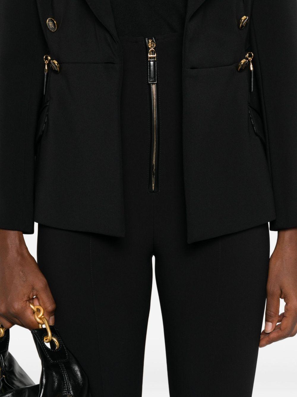 ELISABETTA FRANCHI Pantaloni bustier neri a vita alta<BR/>