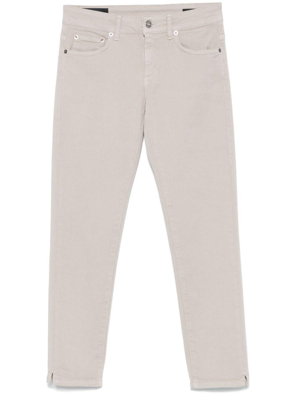DONDUP Pantaloni skinny in cotone elasticizzato grigio