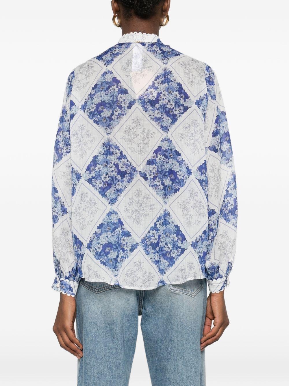 TWINSET Camicia con stampa floreale e volant