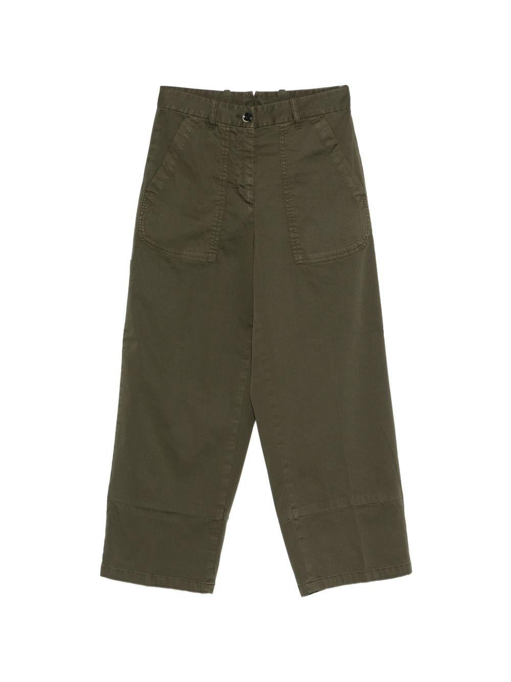 NINE IN THE MORNING Pantaloni Nancy verde oliva<BR/>