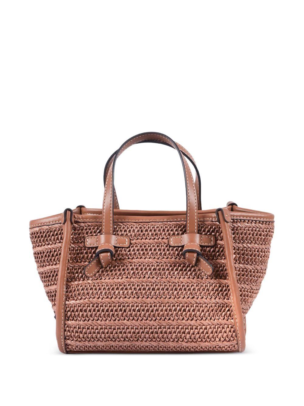 GIANNI CHIARINI Borsa shopping Marcella in rafia marrone