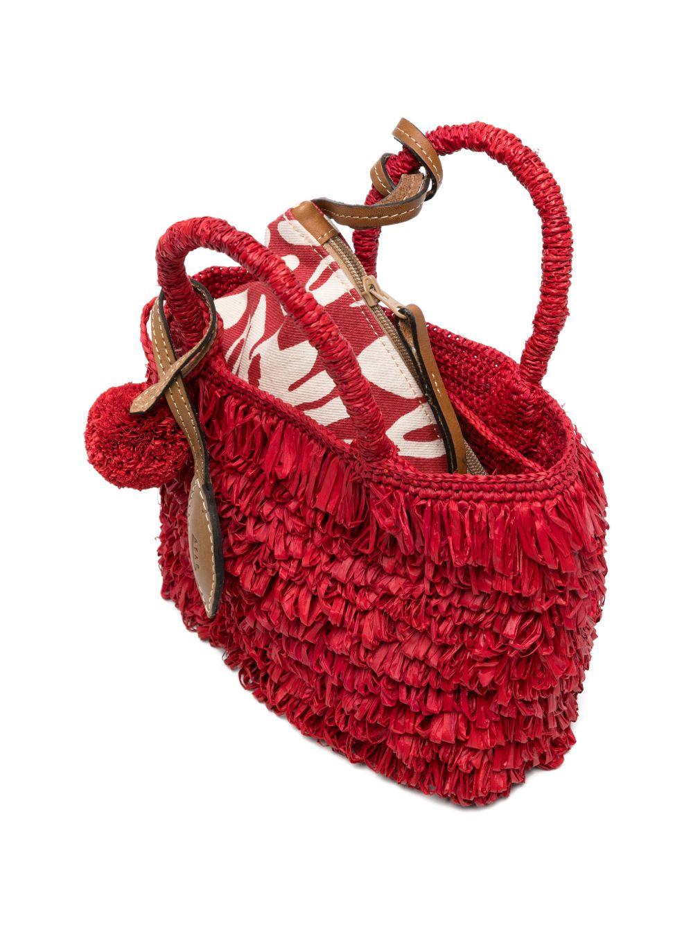 AFAR Borsa a mano Keisha in rafia rossa