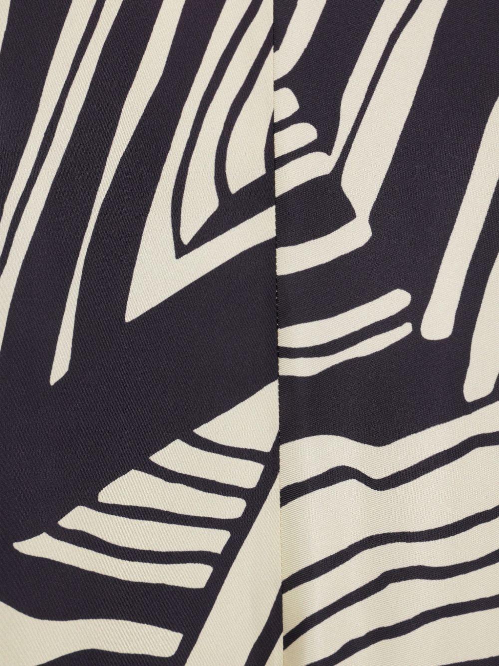 RAQUEL DINIZ Pantaloni in seta a righe avorio e nere