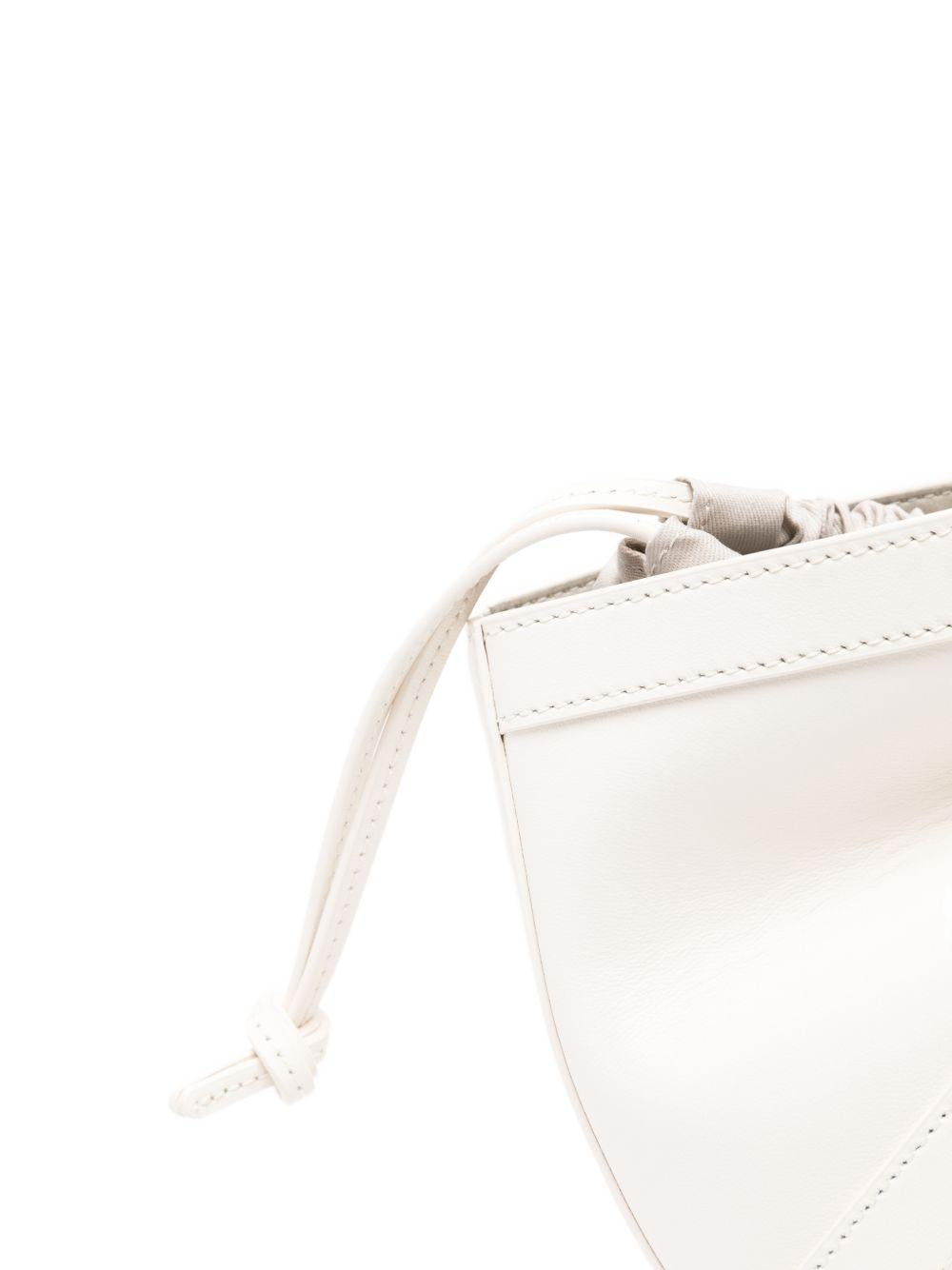 COCCINELLE Borsa a mano in pelle bianca con manico circolare