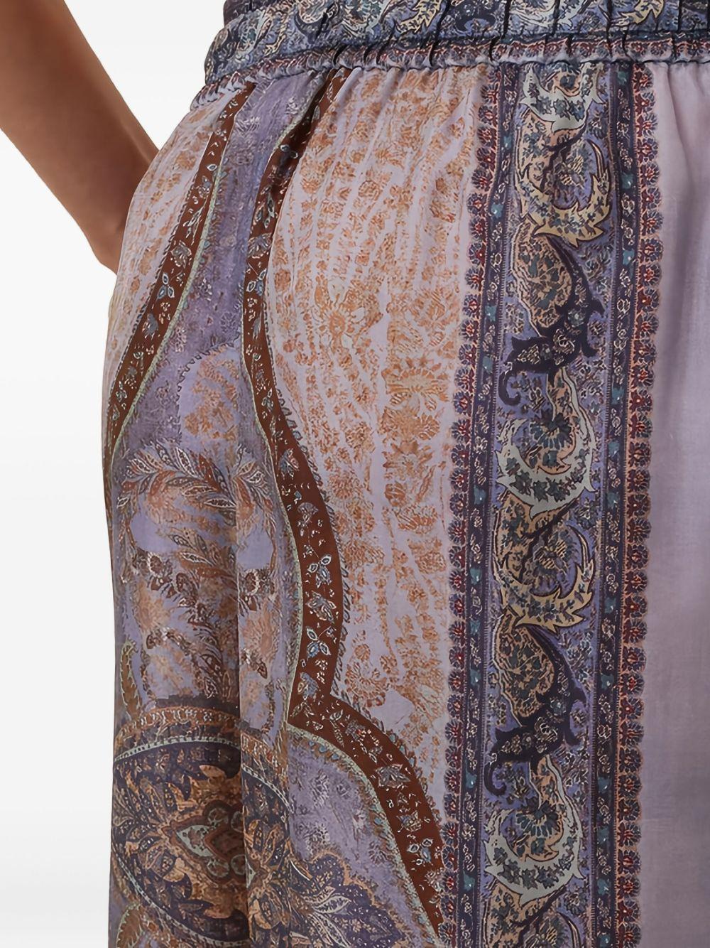 ZIMMERMANN Pantaloni in seta con fantasia