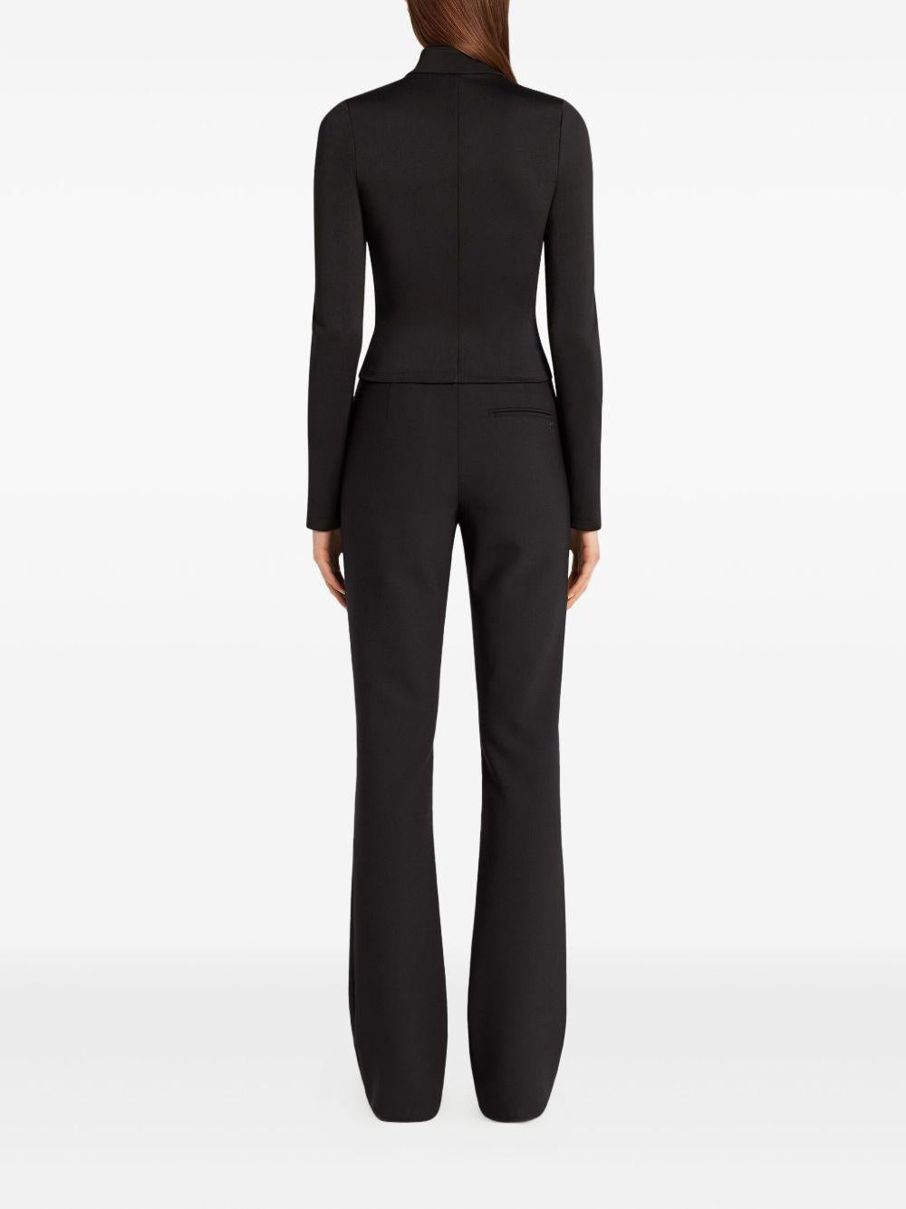 COURREGES Giacca nera con zip centrale e logo<BR/>