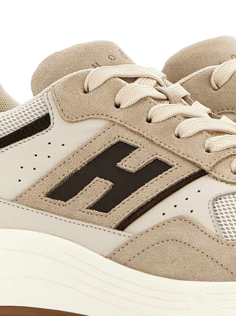 HOGAN Snekaers 'Hyperlight' in pelle beige con logo
