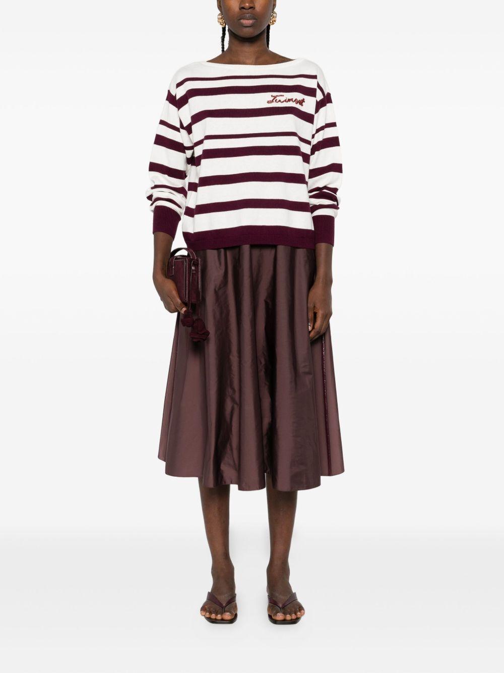 TWINSET Maglia a righe in cashmere e cotone