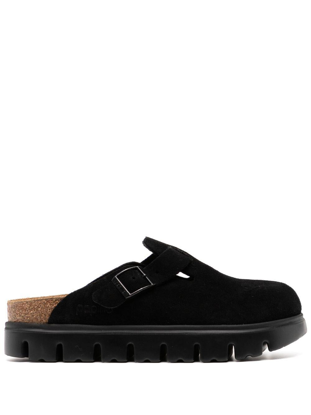 BIRKENSTOCK Sabot 'Boston Chunky' in pelle scamosciata nera
