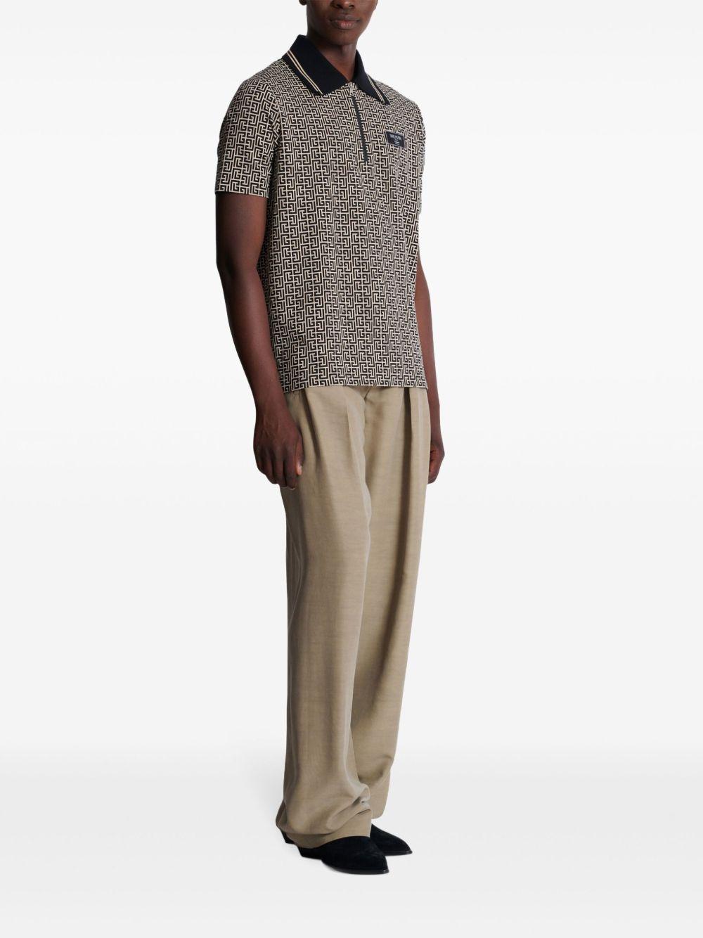BALMAIN Polo 'Labyrinth' con effetto jacquard